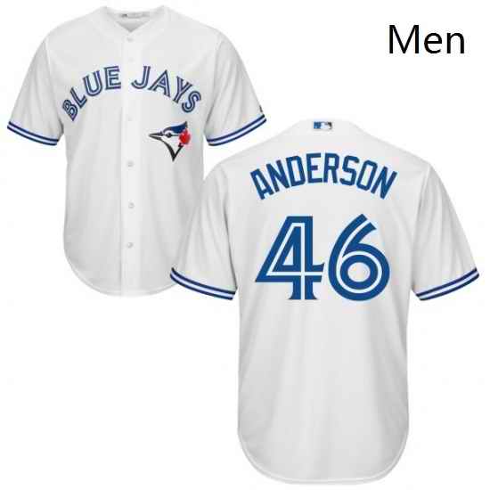 Mens Majestic Toronto Blue Jays 46 Brett Anderson Replica White Home MLB Jersey